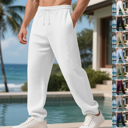 Comfortable leisure pants for men in breathable waffle fabric Lune London