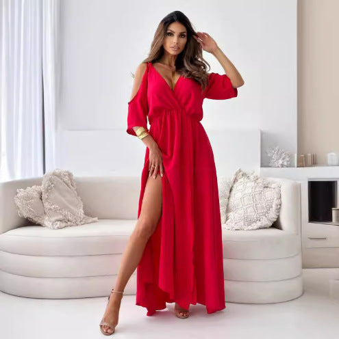 Elegant maxi dress for ladies with side slit Lune London