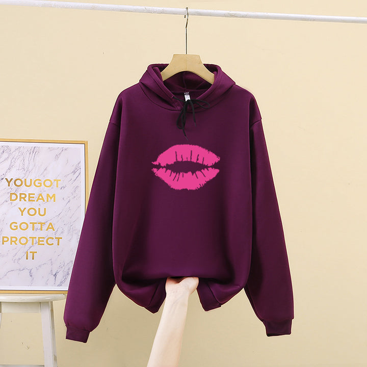 Women's hoodie with striking lip motif Chic & Stil