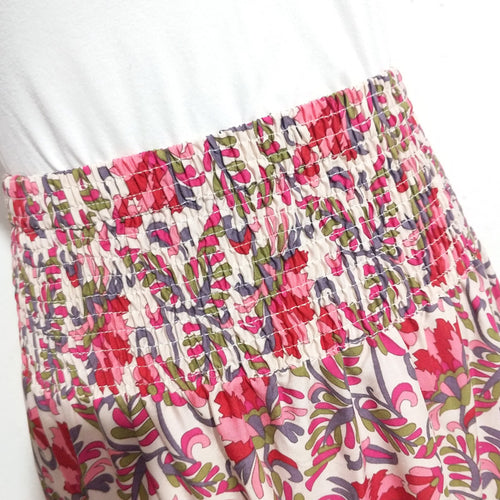 Ladies Chic and Stylish Smocked Floral Maxi Skirt