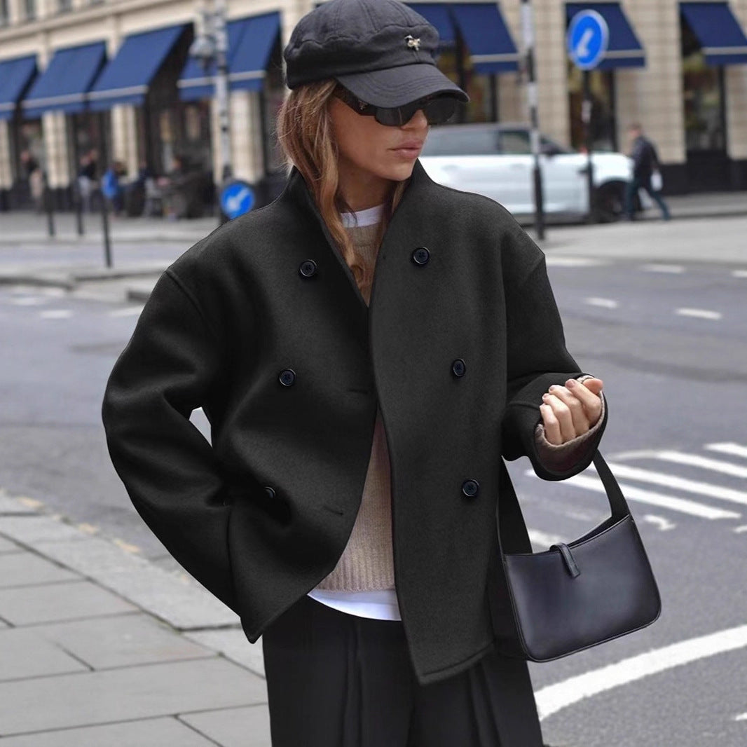 Ladies elegant and warm double-breasted wool jacket Lune London