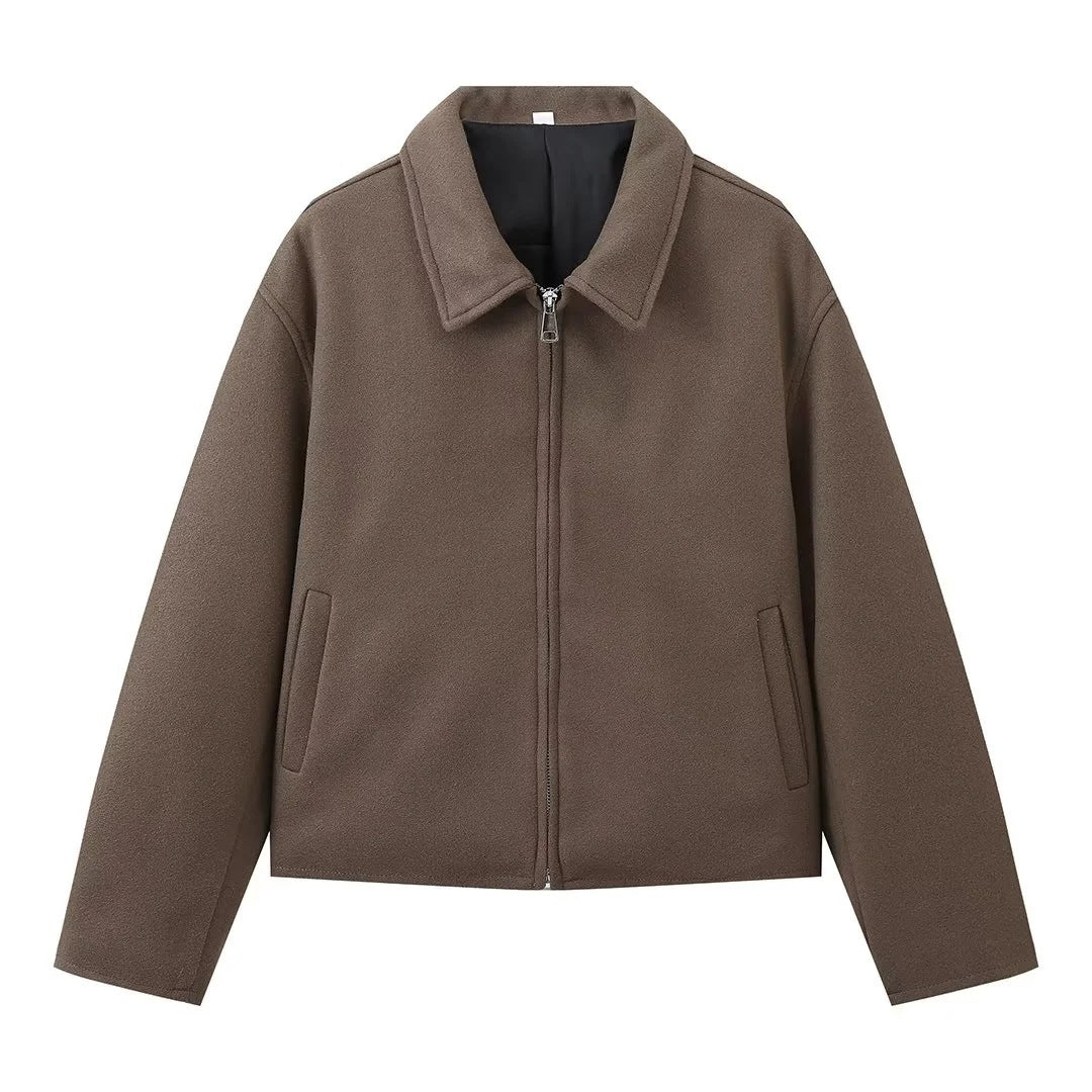 Ladies stylish fleece jacket in oversized cut with zipper Lune London