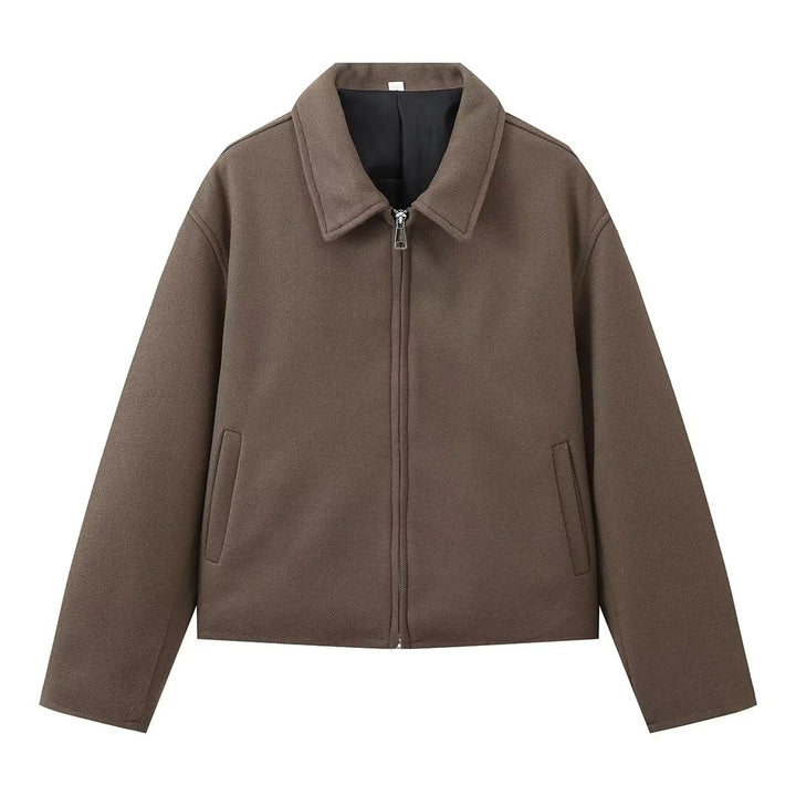 Ladies stylish fleece jacket in oversized cut with zipper Lune London