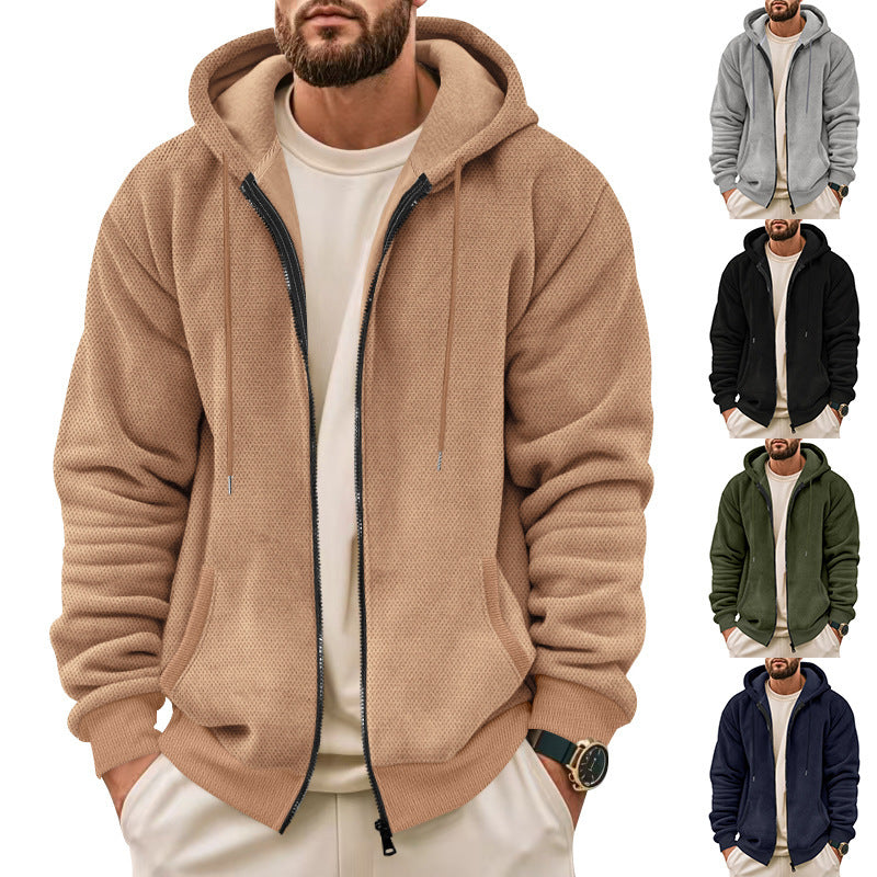 Men's hoodie with structured surface and functional pockets Lune London