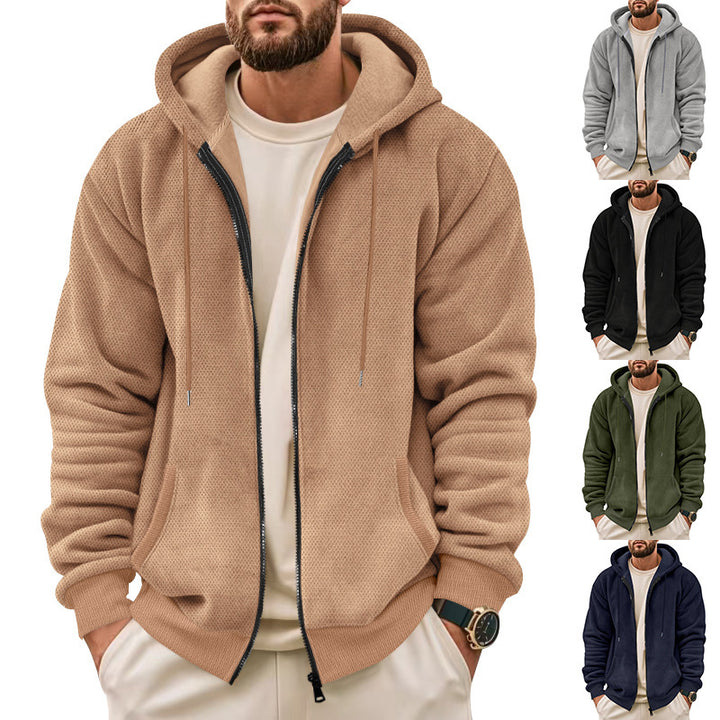 Men's hoodie with structured surface and functional pockets Lune London