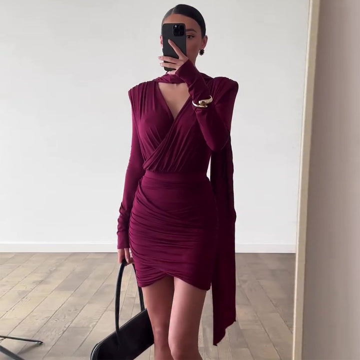 Women's wrap dress with asymmetrical hem and sophisticated top Lune London
