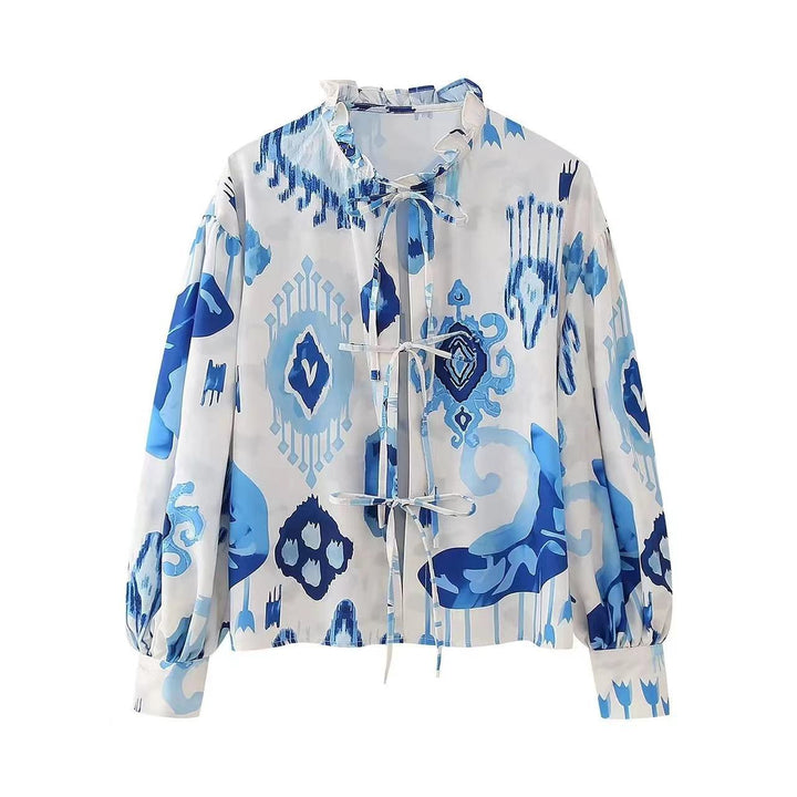 Women fashionable half-sleeve blouse with voluminous sleeves Lune London