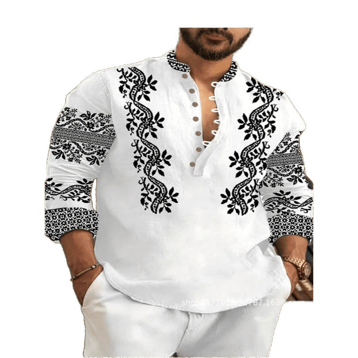 Casual embroidered shirt for men with button placket Lune London
