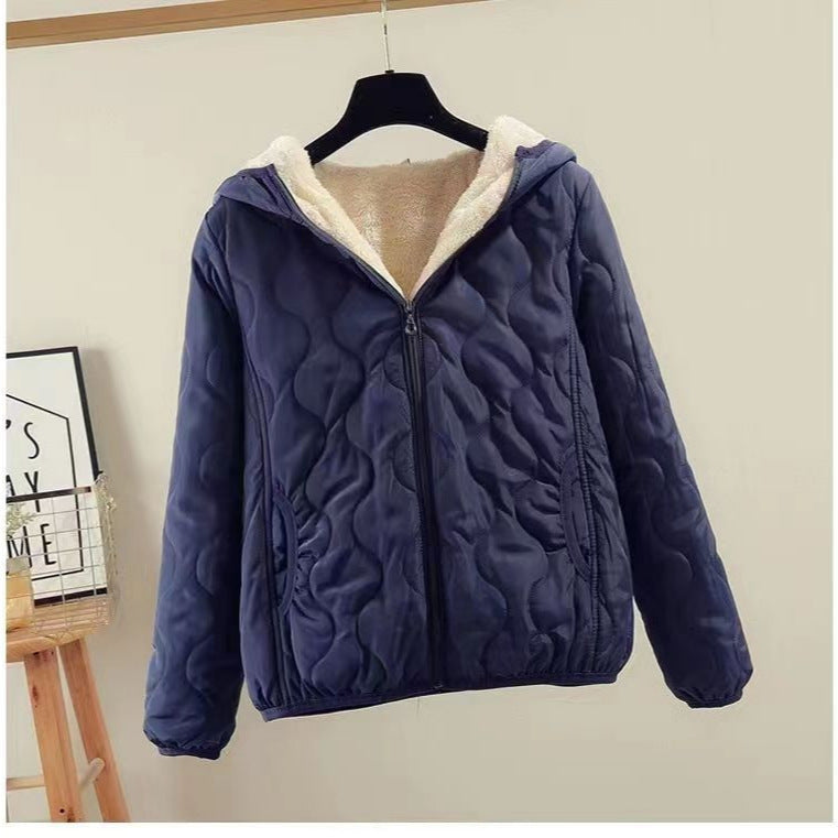 Ladies padded winter down jacket with hood Lune London