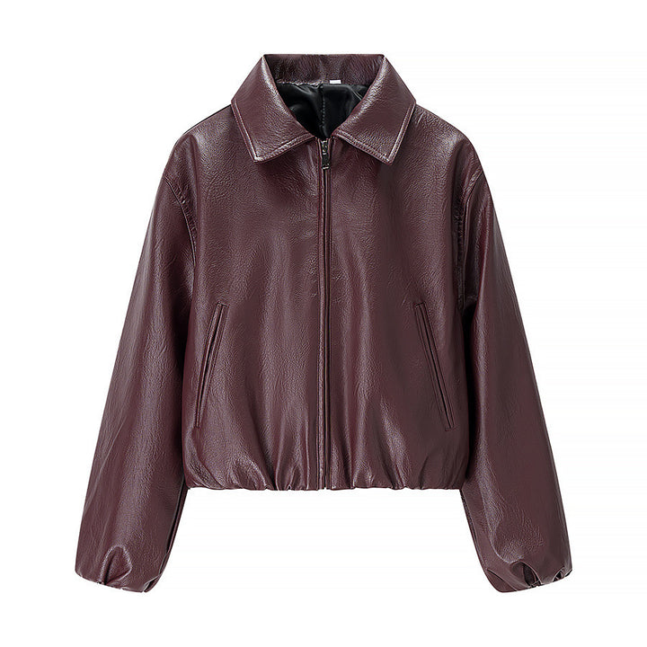 Veste en faux cuir élégante pour femmes avec ceinture élastique Chic & Stil