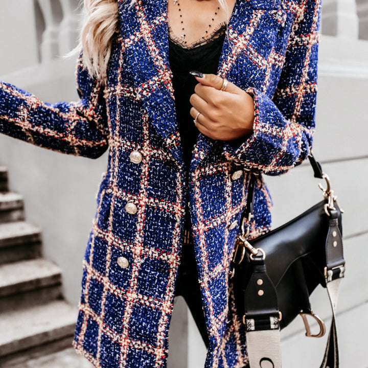 Double-breasted checked jacket for women Lune London