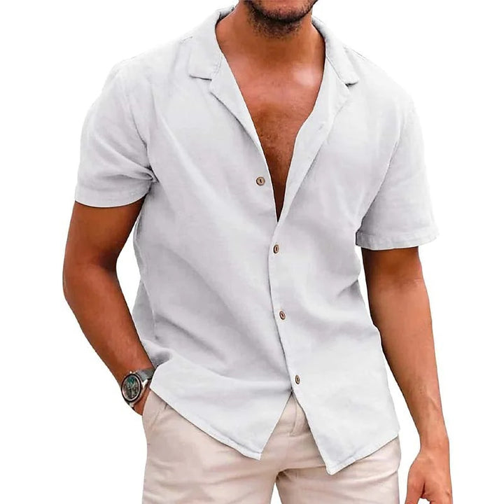 Short Sleeve Summer Shirt for Men in Lightweight Linen Chic und Stil
