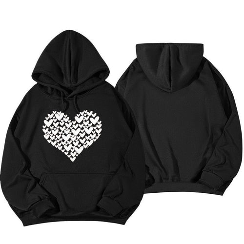 Women's Hoodie Sweatshirt with Large Heart Design Chic & Stil