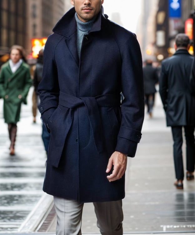 Elegant wool trench coat for men Lune London