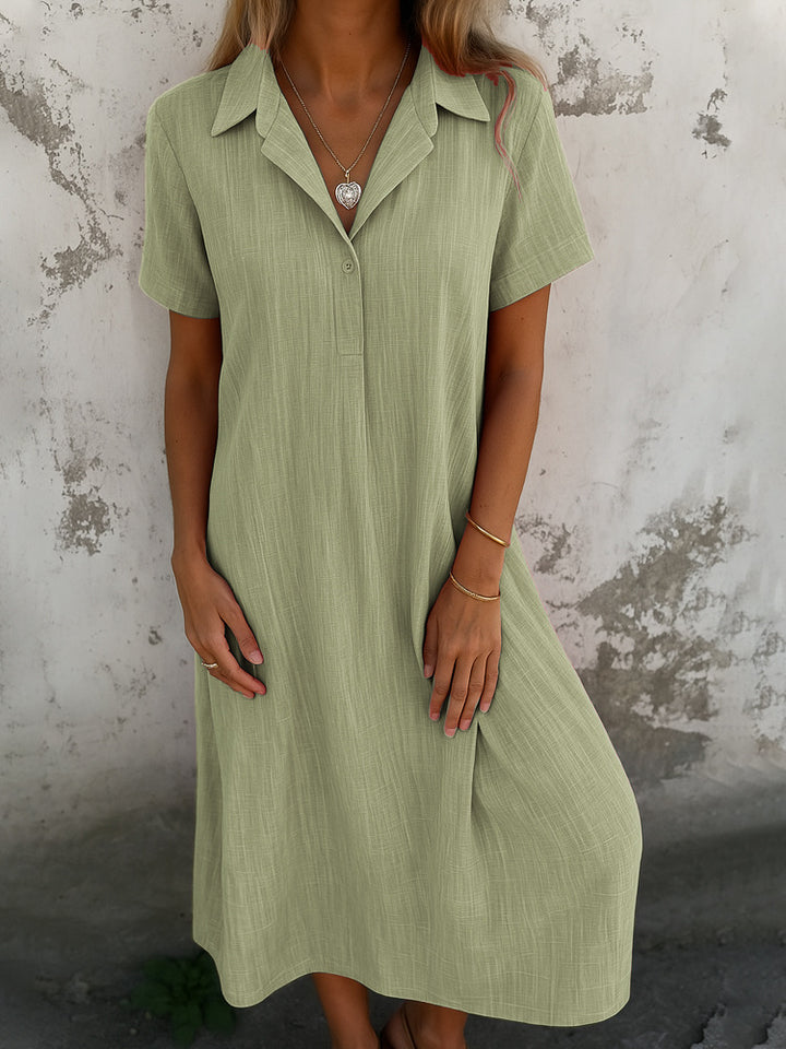 Casual maxi dress for women with collar and short sleeves Lune London
