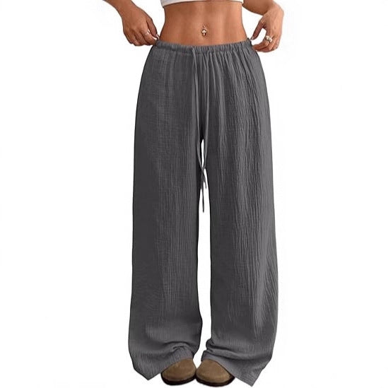 Pantalon d'été large et aéré pour femmes avec cordon de serrage Chic & Stil