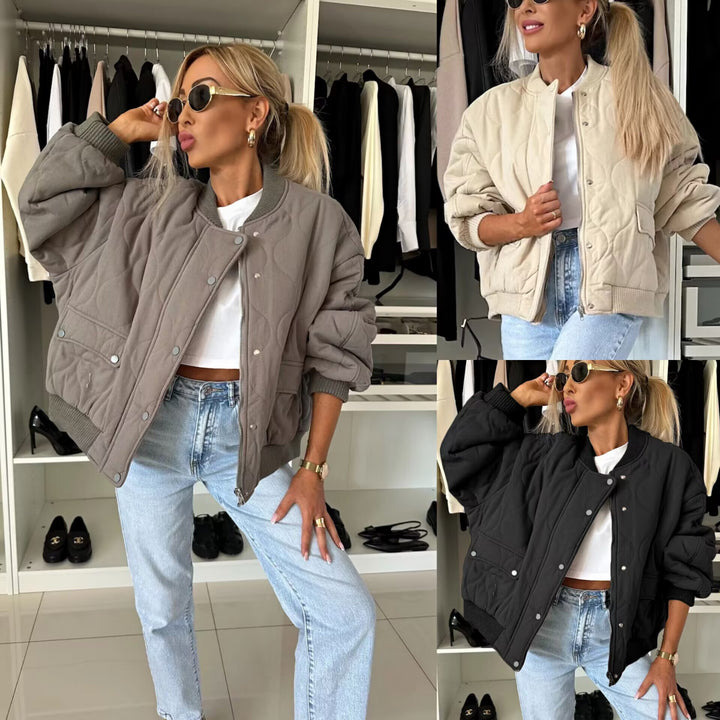 Plus size quilted jacket for women with a sporty and modern design Lune London