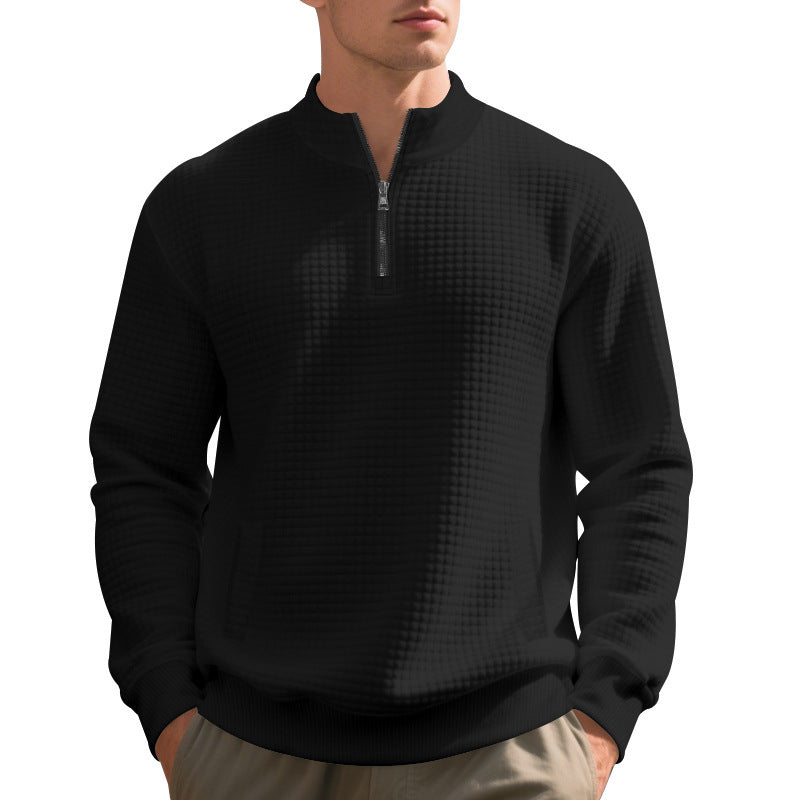 Functional fleece sweater for men with half-zip and side pockets Lune London