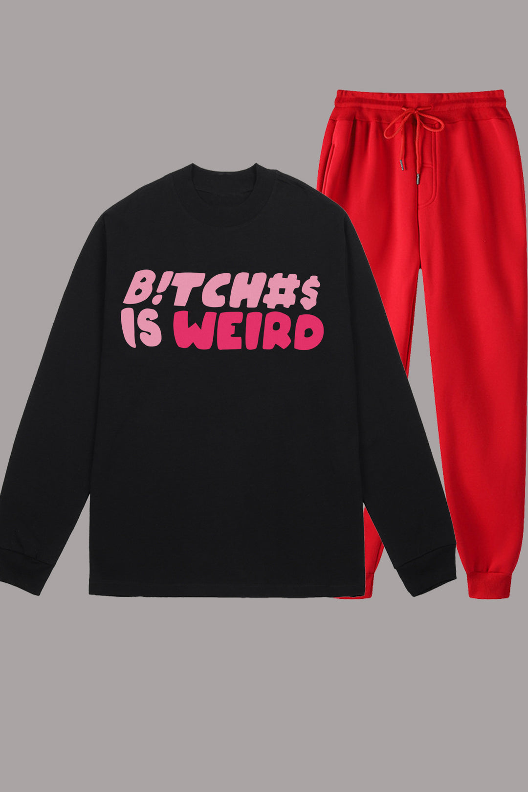 Casual sweatshirt and jogger pants set for women with a catchy statement Lune London