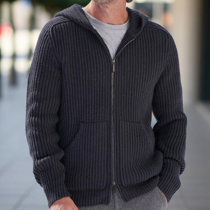 Men's knit hoodie jacket Lune London