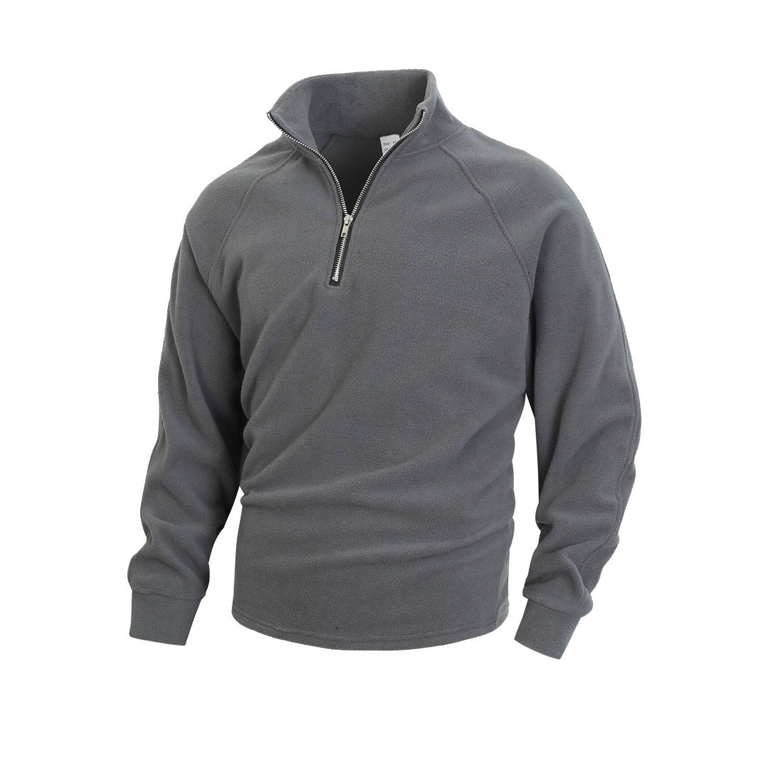 Men's fleece sweater with half-zip and elastic cuffs Lune London