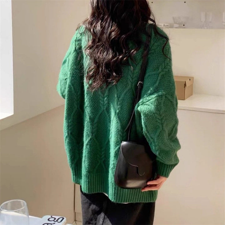 Pull en tricot pour femmes avec motif en cable et coupe décontractée Chic & Stil