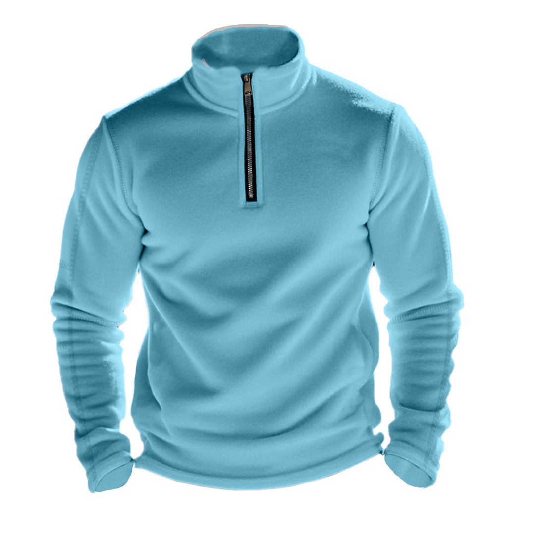 Fleece sweater for men with practical zip Lune London