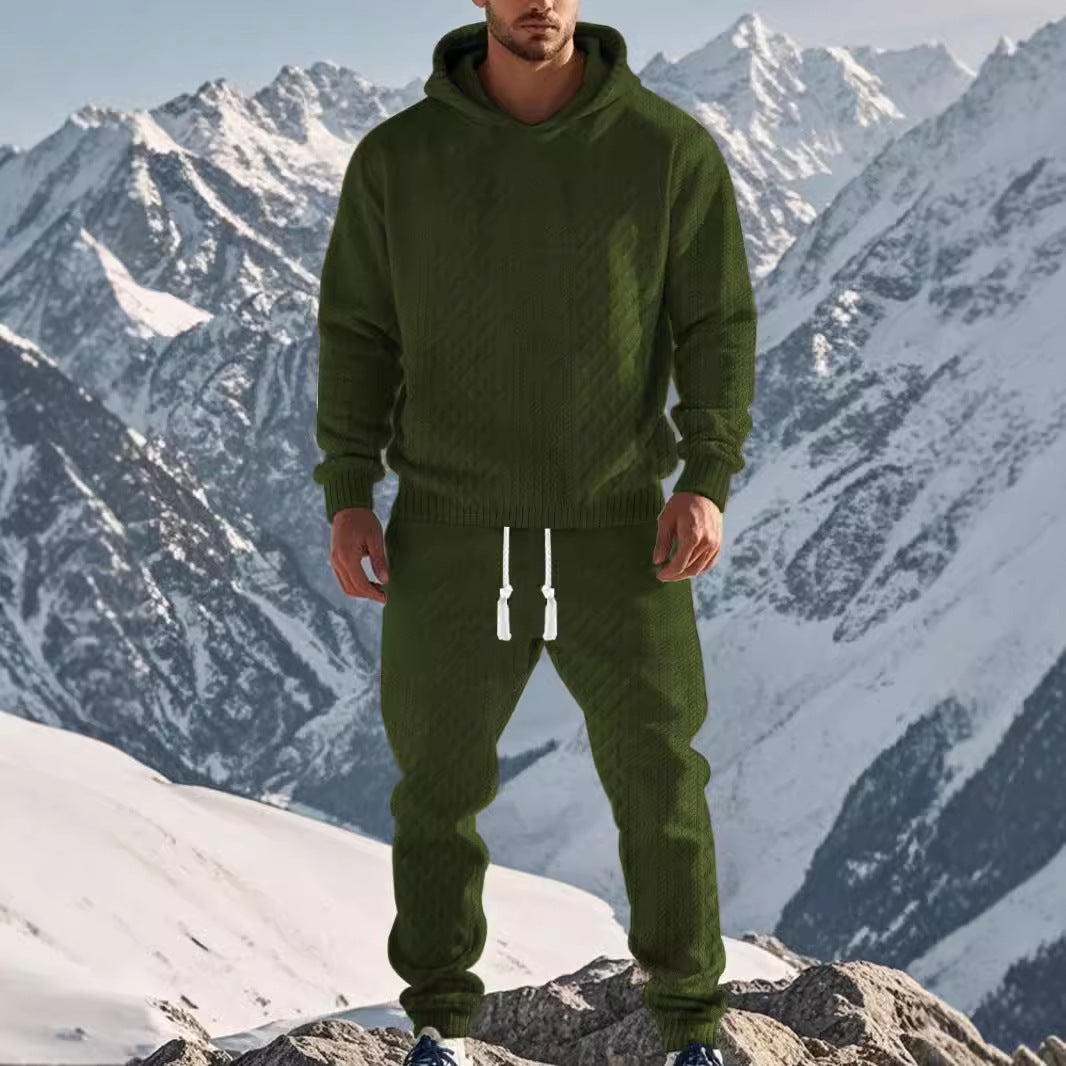 Lune London textured design men's hoodie and jogger pants set