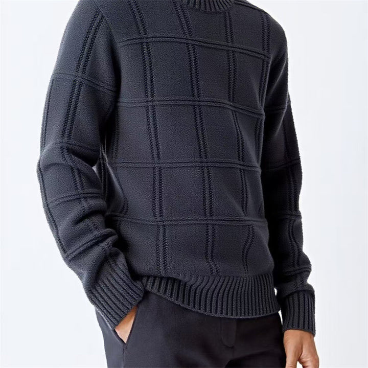 Men's knitted sweater with textured design Lune London