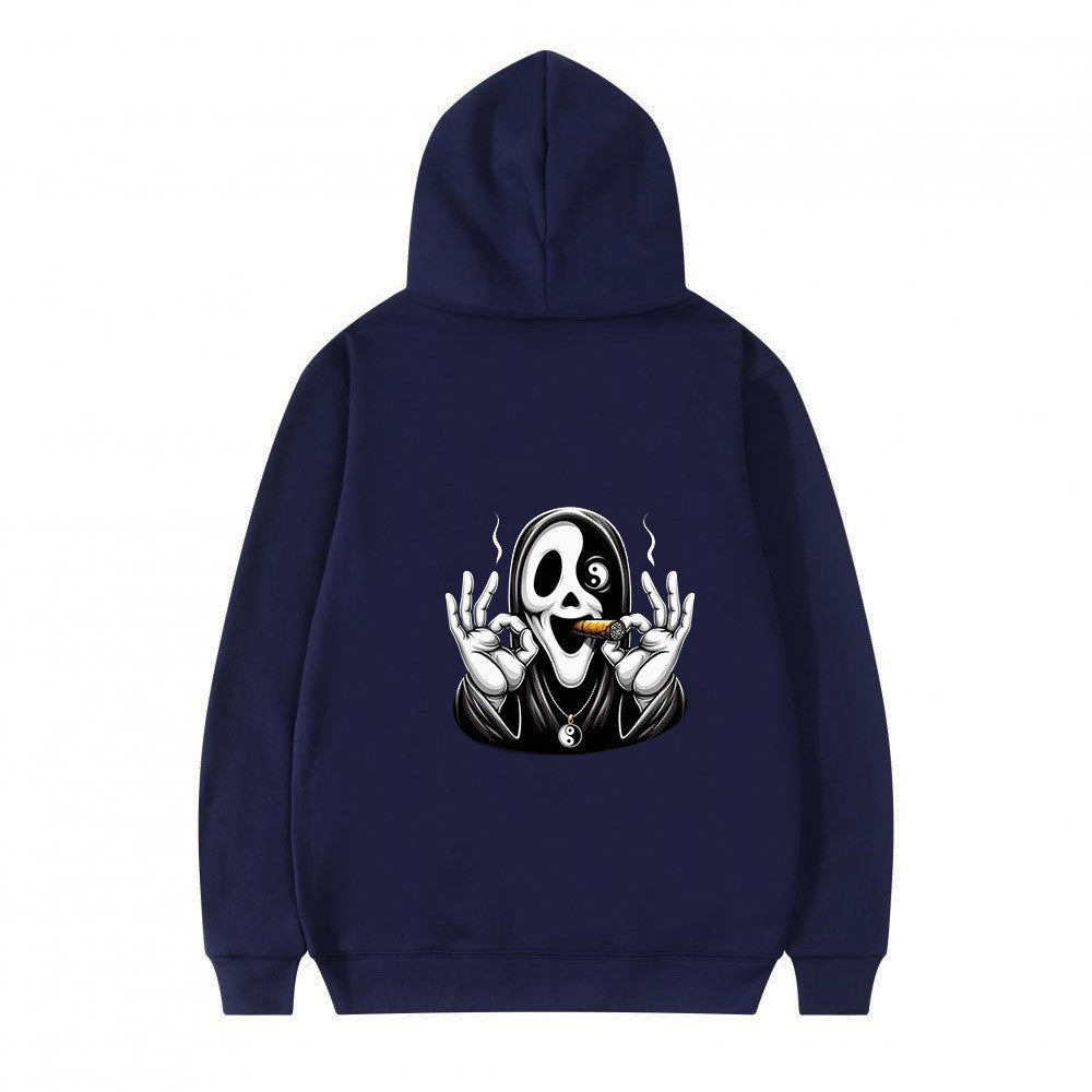 Women's hoodie with artistic skull print and casual fit Chic & Stil