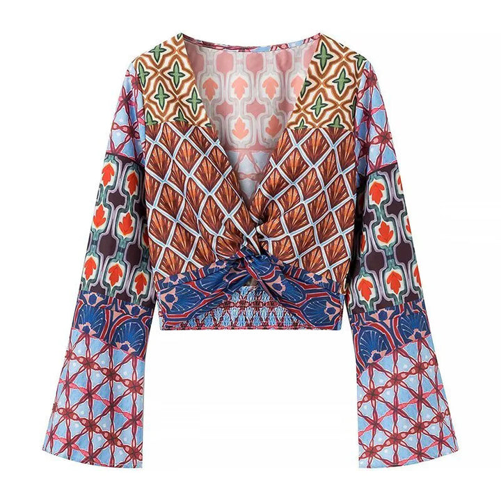 Wide printed pants for women with elastic waist and trendy design Lune London