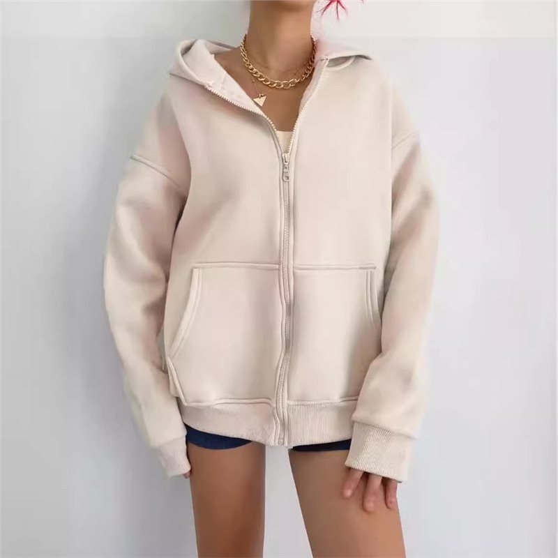 Women’s hoodie with zipper and relaxed fit Lune London