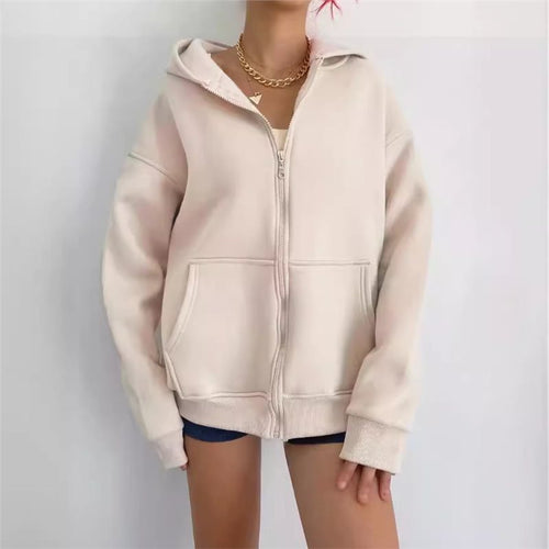 Women’s hoodie with zipper and relaxed fit Lune London