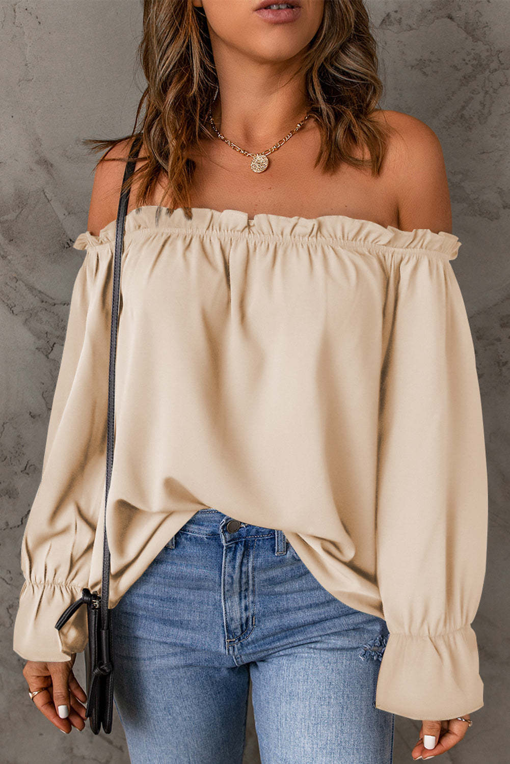 Off-Shoulder Blouse for Women with Ruffles and Loose Fit Lune London