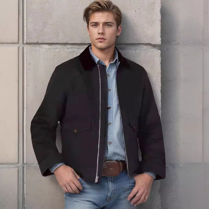 Rustic utility jacket for men with practical pockets Lune London