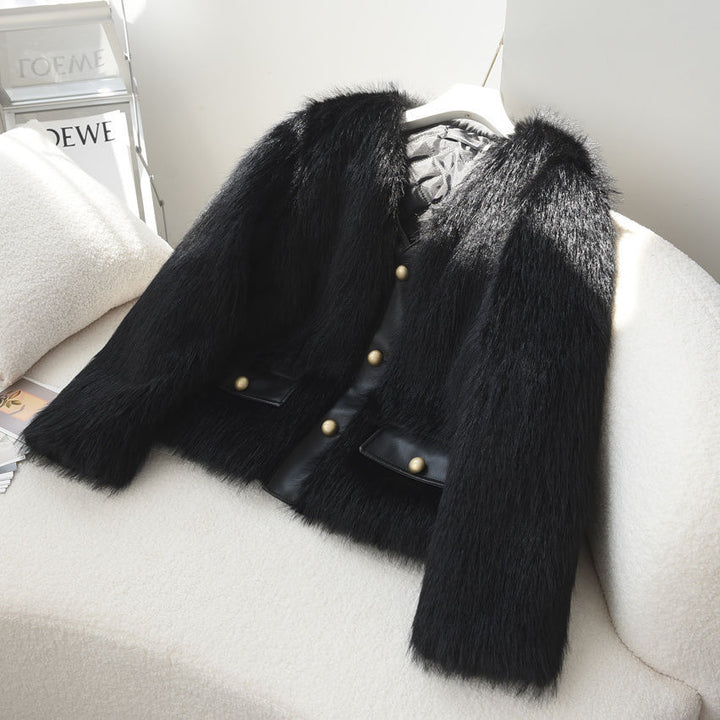 Veste en fourrure floue pour femmes Chic & Stil