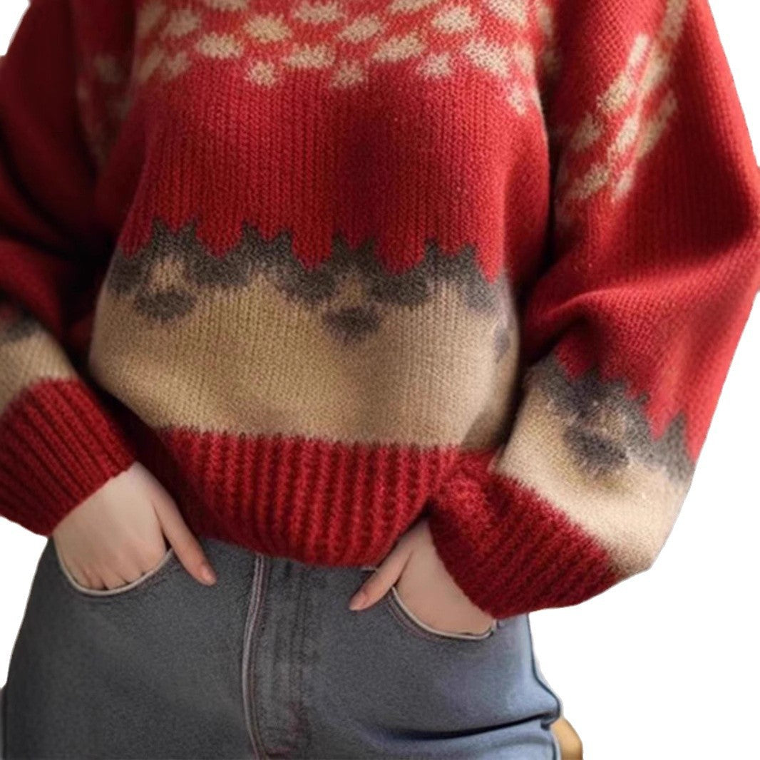 Ladies Large, casual knit sweater with graphic pattern Lune London