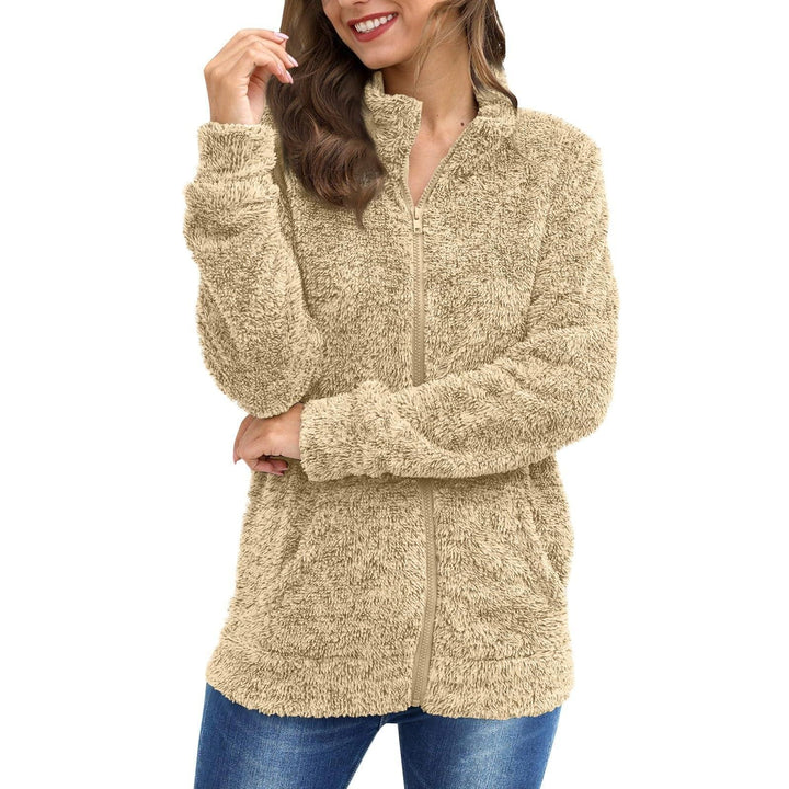 Ladies Plush Jacket with Full Zip and Soft Fleece Fabric Lune London
