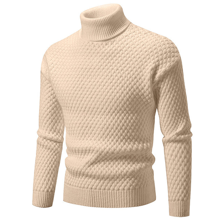 Knit sweater for men with a high collar and textured surface Lune London