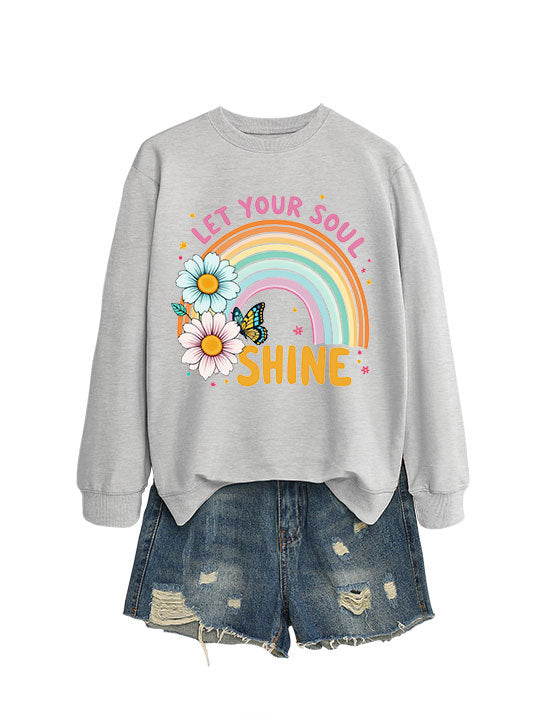 Sweatshirt pour femmes avec dégradé coloré et design graphique floral Chic & Stil
