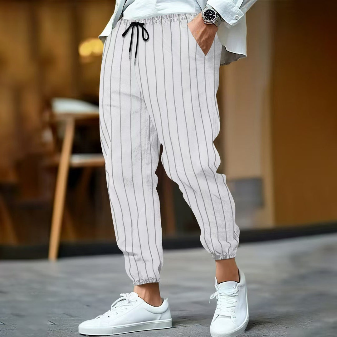 Elegant casual pants for men with a striped pattern Lune London