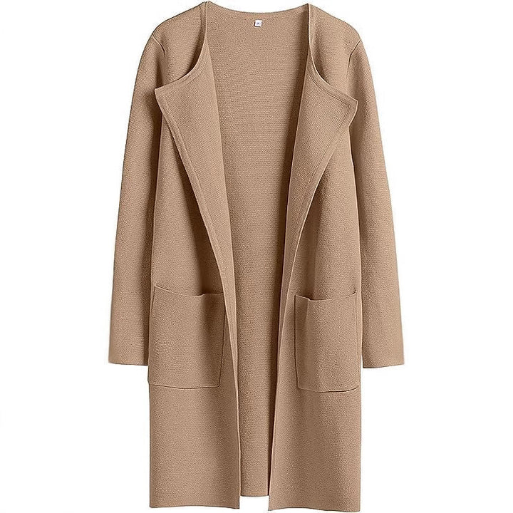 Lune London Women's Open Front Knitted Jacket with Practical Pockets