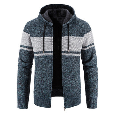 Men's hooded knit jacket with structured design Lune London