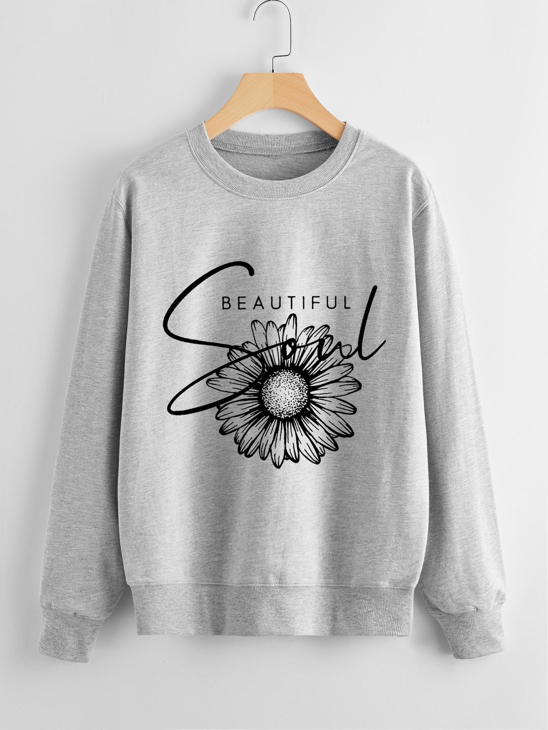 Sweatshirt femme avec motif floral et lettrage inspirant Chic & Stil