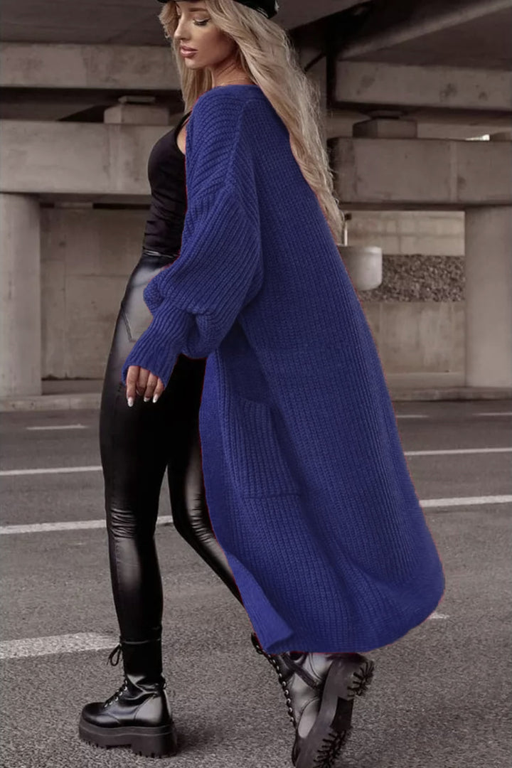 Chunky knit cardigan for women with deep pockets and relaxed oversized fit Lune London