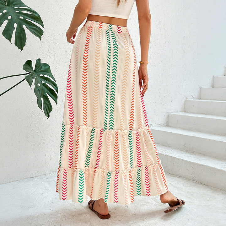 Level skirt for women with cheerful ethnic print Lune London