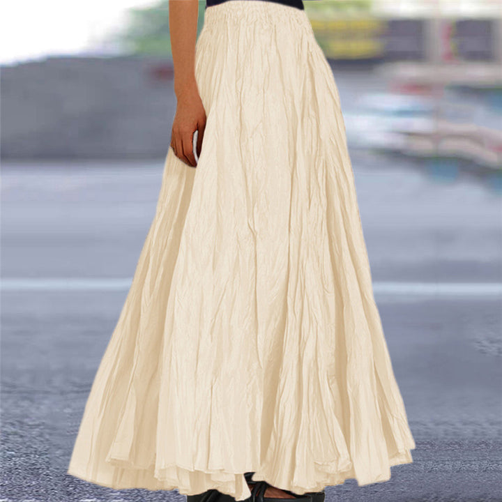 Long and flowing skirt for women with elastic waistband and modern texture Lune London