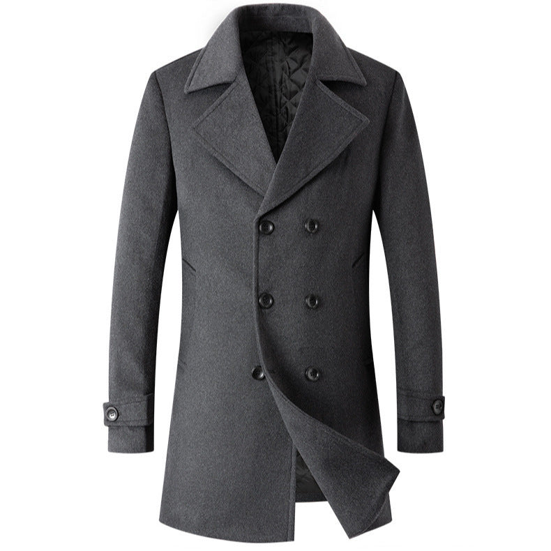 Elegant reversible coat for men with double-breasted buttons and hidden belt Lune London
