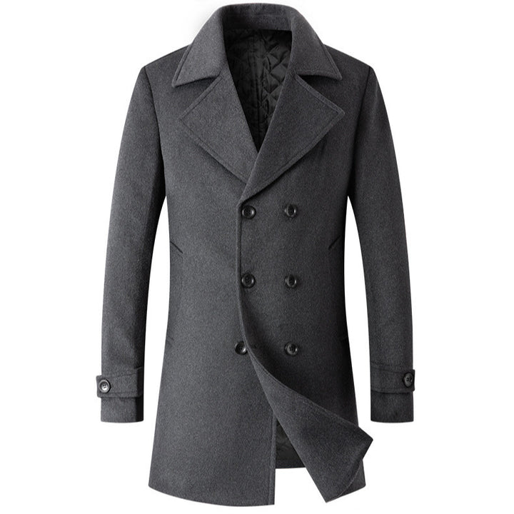 Elegant reversible coat for men with double-breasted buttons and hidden belt Lune London