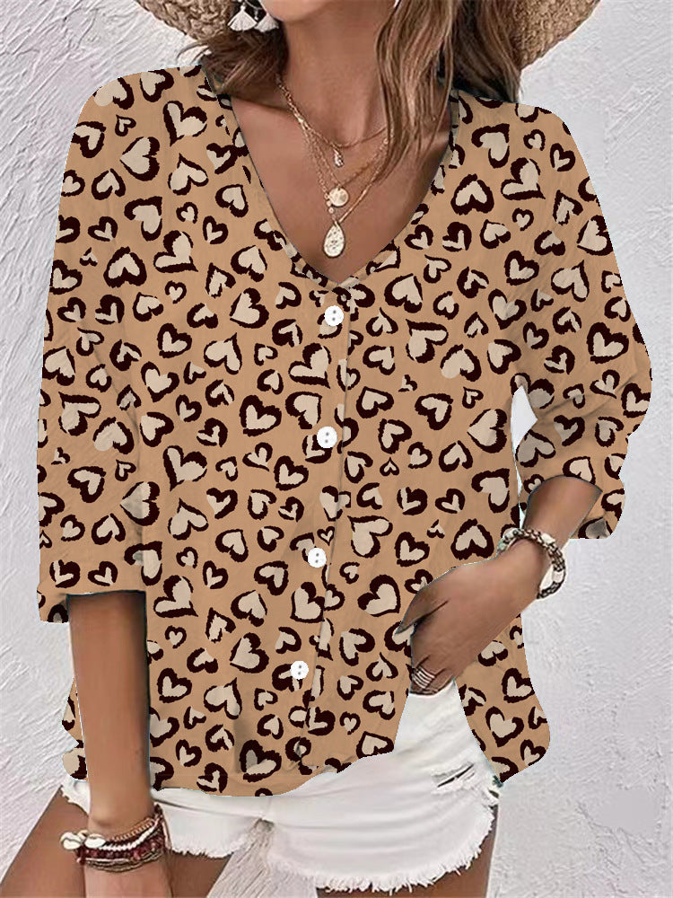 Women's blouse with floral design and button front Lune London